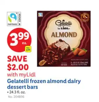 Lidl Gelatelli frozen almond dairy dessert bars offer