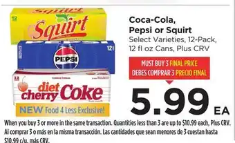 Food 4 Less Coca-Cola, Pepsi or Squirt offer