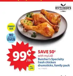 Lidl Butcher's Specialty fresh chicken drumsticks, family pack offer