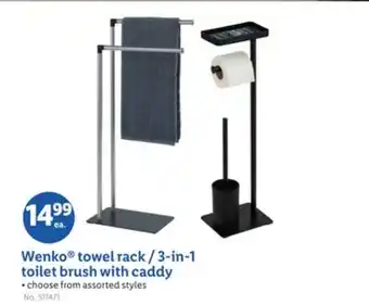 Lidl Wenko towel rack/3-in-1 toilet brush with caddy offer