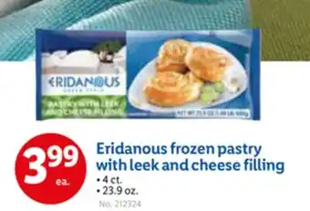 Lidl Eridanous frozen pastry with leek and cheese filling offer