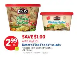 Lidl Reser's Fine Foods salads offer