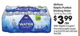 Ralphs 40-Pack Ralphs Purified Drinking Water offer