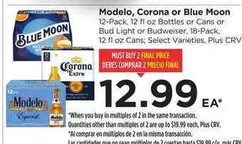 Food 4 Less Modelo, Corona or Blue Moon offer
