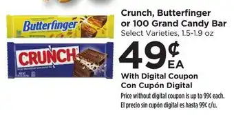 Food 4 Less Crunch, Butterfinger or 100 Grand Candy Bar offer