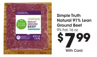 Ralphs Simple Truth Natural 91% Lean Ground Beef offer