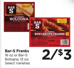 Food 4 Less Bar-S Franks offer
