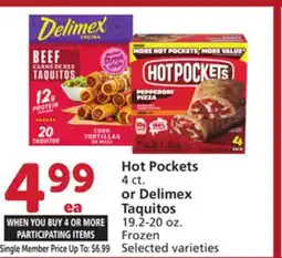 Albertsons Hot Pockets 4 ct. or Delimex Taquitos 19.2-20 oz offer