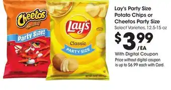 Ralphs Lay's Party Size Potato Chips or Cheetos Party Size offer