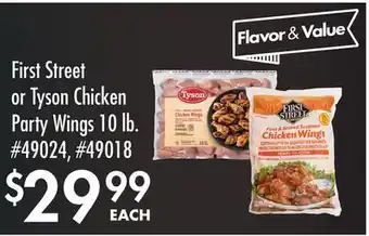 Smart & Final First Street or Tyson Chicken Party Wings offer