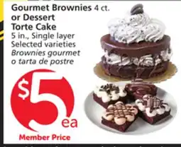 Albertsons Gourmet Brownies, 4 ct. or Dessert Torte Cake, 5 in., Single layer offer