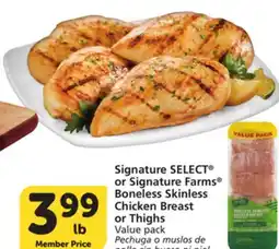Albertsons Signature SELECT or Signature Farms Boneless Skinless Chicken Breast or Thighs offer