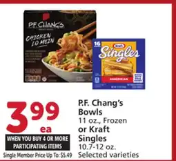 Albertsons P. F. Chang's Bowls 11 oz., Frozen or Kraft Singles 10.7-12 oz offer