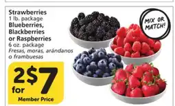 Albertsons Strawberries, 1 lb. package, Blueberries, Blackberries or Raspberries, 6 oz. package offer