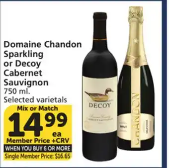 Albertsons Domaine Chandon Sparkling or Decoy Cabernet Sauvignon offer