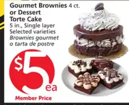 Vons Gourmet Brownies 4 ct. or Dessert Torte Cake 5 in offer