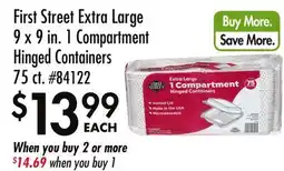 Smart & Final First Street Extra Large 9 x 9 in. 1 Compartment Hinged Containers offer