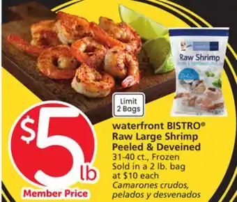Vons waterfront BISTRO Raw Large Shrimp offer