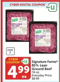 Vons Signature Farms 85% Lean Ground Beef offer