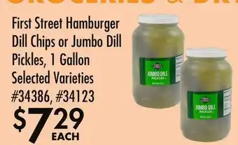 Smart & Final First Street Hamburger Dill Chips or Jumbo Dill Pickles offer