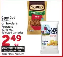 Vons Cape Cod 6.5-8 oz. or Snyder's Pretzels 12-16 oz offer