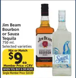 Albertsons Jim Beam Bourbon or Sauza Tequila offer