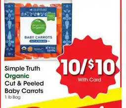 Ralphs Simple Truth Cut & Peeled Baby Carrots offer