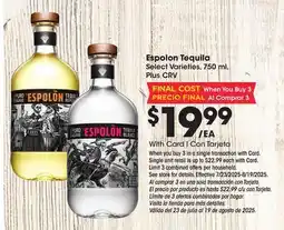 Ralphs Espolon Tequila offer