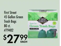 Smart & Final First Street 45 Gallon Green Trash Bags offer