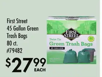 Smart & Final First Street 45 Gallon Green Trash Bags offer