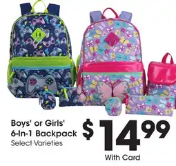 Ralphs Boys' or Girls' 6-In-1 Backpack offer