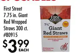 Smart & Final First Street 7.75 in. Giant Red Wrapped Straws 300 ct offer