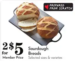 Pavilions Sourdough Breads offer