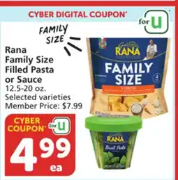 Vons Rana Family Size Filled Pasta or Sauce offer
