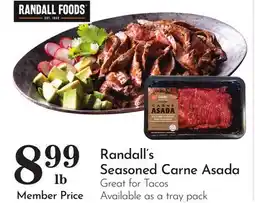 Pavilions Randall's Seasoned Carne Asada offer