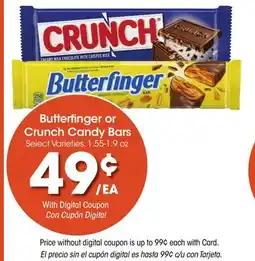 Ralphs Butterfinger or Crunch Candy Bars offer