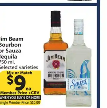 Vons Jim Beam Bourbon or Sauza Tequila offer