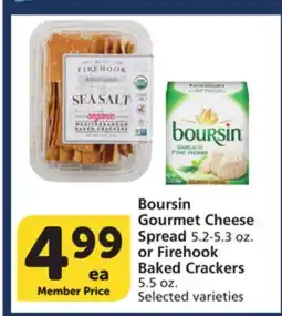 Vons Boursin Gourmet Cheese Spread 5.2-5.3 oz. or Firehook Baked Crackers 5.5 oz offer