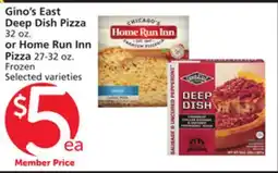 Vons Gino's East Deep Dish Pizza 32 oz. or Home Run Inn Pizza 27-32 oz offer