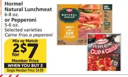 Albertsons Hormel Natural Lunchmeat 6-8 oz. or Pepperoni 5-6 oz offer