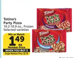 Vons Totino's Party Pizza offer