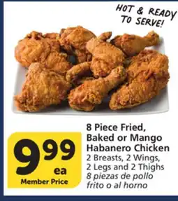 Vons 8 Piece Fried, Baked or Mango Habanero Chicken offer
