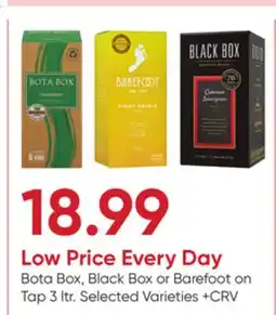 Stater Bros Bota Box, Black Box or Barefoot on Tap offer