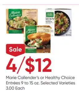 Stater Bros Marie Callender's or Healthy Choice Entrées offer
