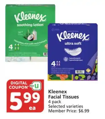 Vons Kleenex Facial Tissues offer
