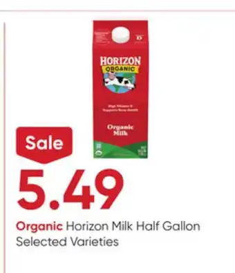 Stater Bros Organic Horizon Milk Half Gallon offer