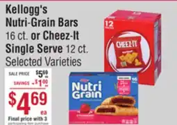 Smart & Final Kellogg's Nutri-Grain Bars or Cheez-It Single Serve offer