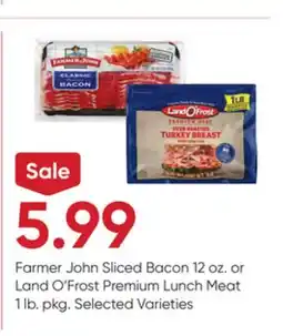 Stater Bros Farmer John Sliced Bacon 12 oz. or Land O'Frost Premium Lunch Meat 1 lb. pkg offer