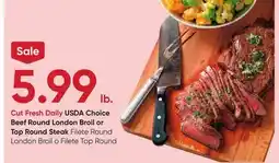 Stater Bros USDA Choice Beef Round London Broil or Top Round Steak offer