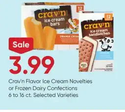Stater Bros Crav'n Flavor Ice Cream Novelties or Frozen Dairy Confections offer